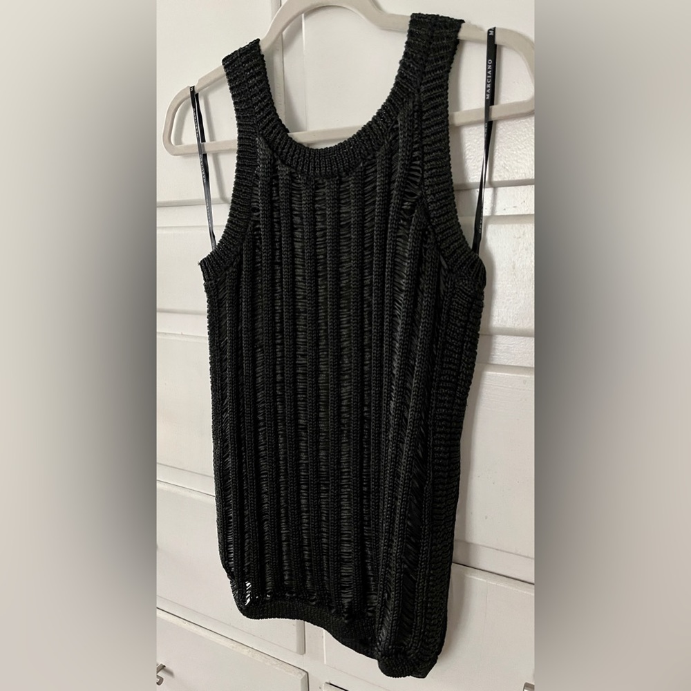 Guess Marciano sleeveless black top sweater in size small